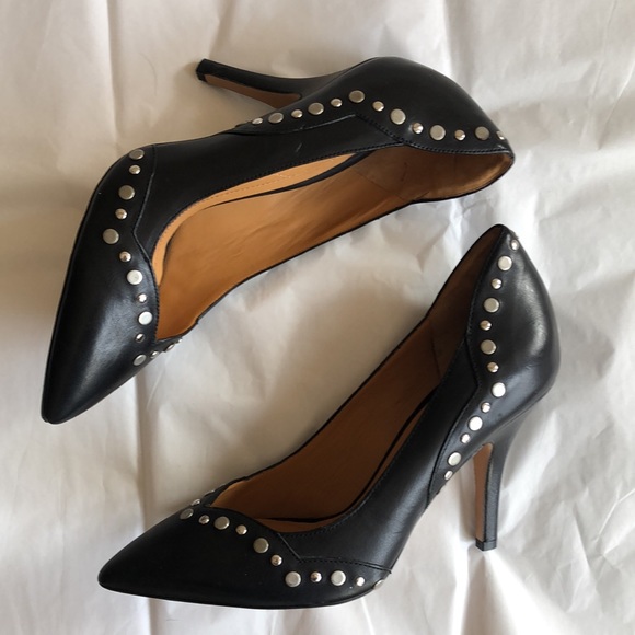Isabel Marant Black Leather Studded Heels, Size 38 (US Size 8), EUC. - Picture 14 of 16